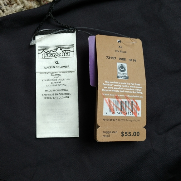 Patagonia Women's Sunamee Solid Black Bikini Bottoms Size XL - Picture 2 of 4